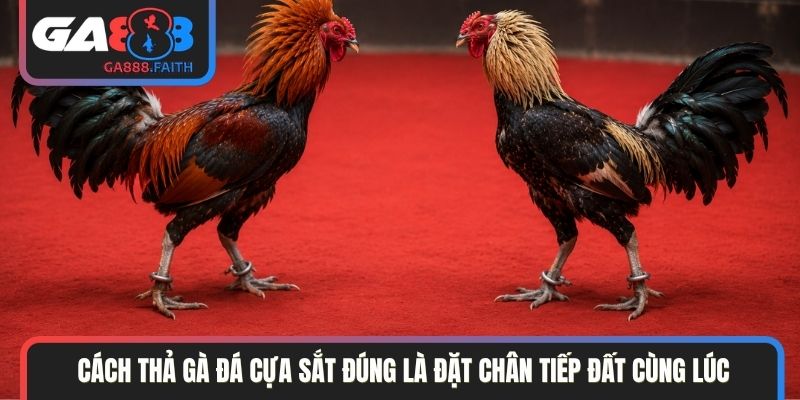 Cách thả gà đá cựa sắt đúng là đặt chân tiếp đất cùng lúc