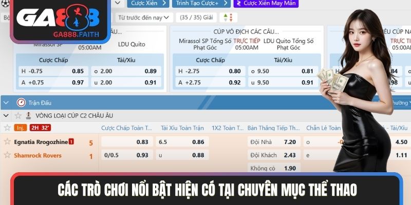 Các trò chơi nổi bật hiện có tại chuyên mục thể thao